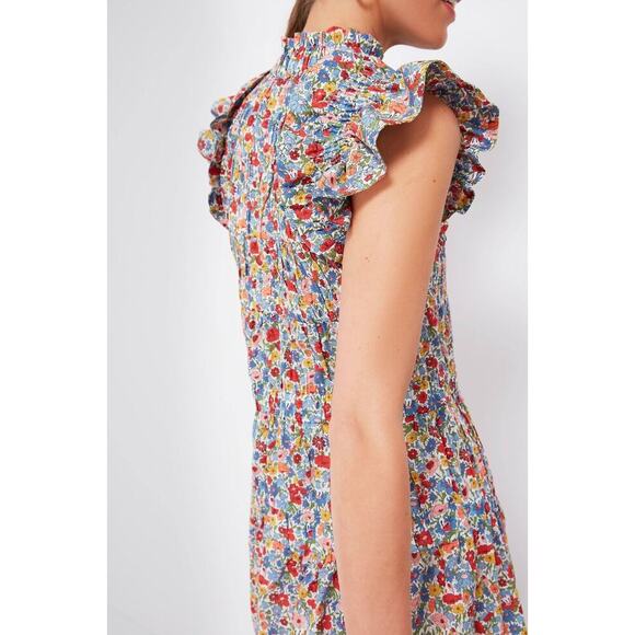 SEA NEW YORK Tuckernuck Multi Hanna Park Liberty Flutter Sleeve Cotton Dress XS - Picture 7 of 16